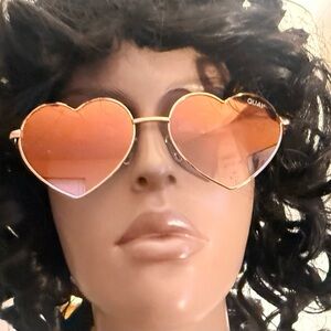 Like New Quay Australia Heart Sunglasses with Gold Frame